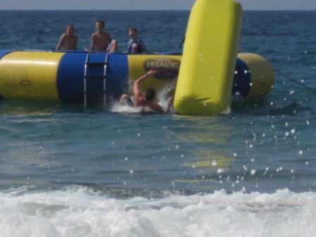 water trampoline hawaii on Micah falling off a water trampoline. Apparently we werent supposed ...