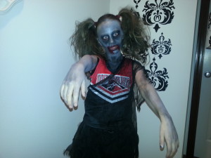 Scary Zombie Cheerleader Girl