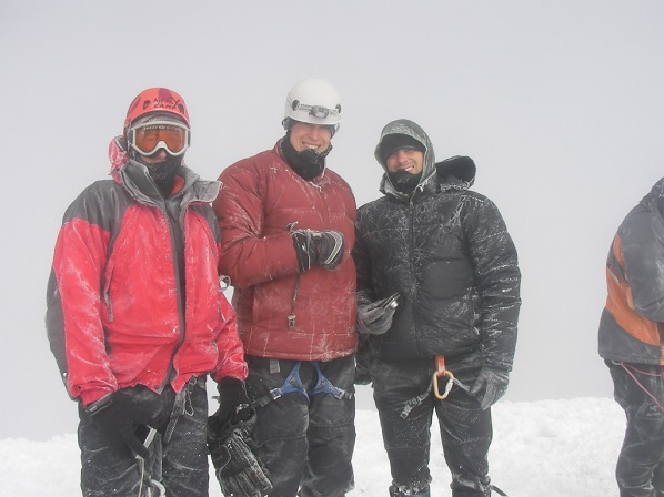 Brian, Carson, and Micah on Rainier's Summit