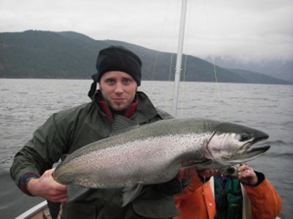 Micah Valentine with a HUGE Gerrard Trout